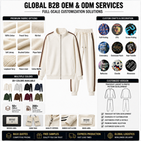 Ensemble de survêtement blanc personnalisé avec logo OEM, veste zippée et pantalon de jogging avec bandes latérales marron et poches avant pour les marques de mode