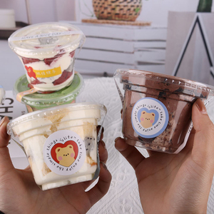 Vaso desechable de plástico transparente de 8oz para bebidas y postres con tapa, contenedor Boba de Material <span class=keywords><strong>PP</strong></span> para helado, platillos de jugo de té de burbujas - Product Image 4