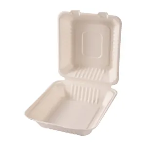 Biodegradable Taper Sugarcane Bagasse Burger Box Flatbread Pizza Boxes Pizza Packaging Container