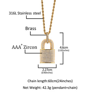 Collier de luxe inspiré des créateurs de bijoux, pendentif médaillon plaqué or, serti de zircons, pour femme, pendentif médaillon diamanté - Product Image 4