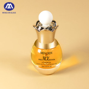 Chai dầu thủy tinh dẹt sang trọng 20ml, hình dạng hoa bất quy tắc, có thể tái chế, kèm ống nhỏ giọt vàng dùng cho serum dưỡng da - Product Image 3