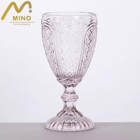 Verre à vin gaufré vintage, verrerie colorée pressée à la machine, design sculpté, gobelet à eau, coupe à champagne pour mariage et hôtel