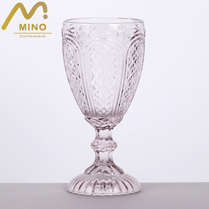 Verre à vin gaufré vintage, verrerie colorée pressée à la machine, design sculpté, gobelet à eau, <span class=keywords><strong>coupe</strong></span> à <span class=keywords><strong>champagne</strong></span> pour <span class=keywords><strong>mariage</strong></span> et hôtel - Product Image 4