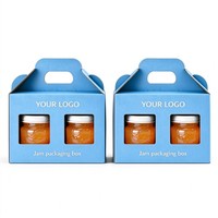 Matt Laminierte Luxus-Geschenkbox für Zwei Flaschen mit Griff und Fenster zum Einfachen Tragen und Präsentieren von Saucen und Marmeladen