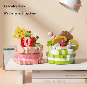 Juego de Bloques de Construcción de Pastel de Cumpleaños, Bloques de Comida Deliciosa, Modelo de Pastel de Postre <span class=keywords><strong>para</strong></span> Armar, Juguetes Creativos de Bricolaje <span class=keywords><strong>para</strong></span> Niños - Product Image 3