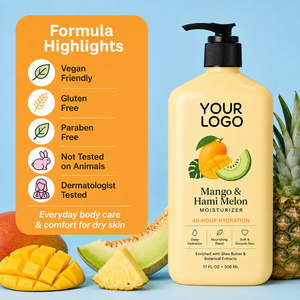 Latest Fruit Flavor Moisturizing Lotion Lightweight Non Greasy Smooth Bright Lasting Scent All Types <b>Mango</b> Melon Body Lotion - Product Image 6