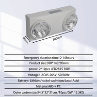 Lámpara de Emergencia LED de Doble Extremo con Adhesivo, Iluminación de Emergencia de Plástico con Batería de Respaldo de 3H 3.6V 800 mAh