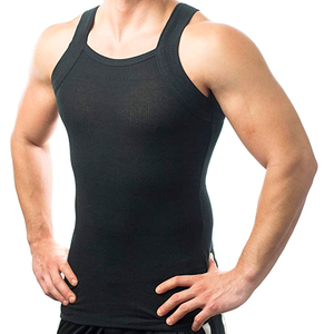 Ultima canottiera da uomo con taglio quadrato in maglia a coste stile palestra da uomo - Product Image 3