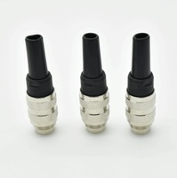 Connecteur de câble aéronautique M16 J09 en cuivre, fiche droite filetée IP40 à 7 broches de 16 mm avec tube de finition en plastique