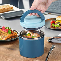 Boîte à lunch bento empilable grande capacité en acier inoxydable sans BPA, résistante à la chaleur, étanche, avec couvercle en plastique pour enfants à l'école