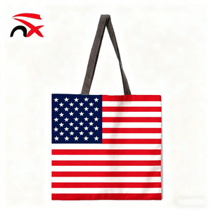 Suministro de bolsos de lona personalizados, asas largas, 35*40cm, algodón, EE. UU., Canadá, México, <span class=keywords><strong>España</strong></span>, bandera, <span class=keywords><strong>bolsa</strong></span> de mano para actividades - Product Image 2