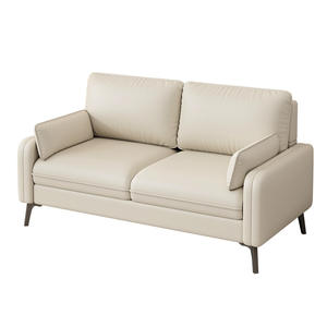 Sofá Recto Tapizado para Sala de Estar y Apartamentos Pequeños, Relleno de Espuma, Color Gris - Product Image 5