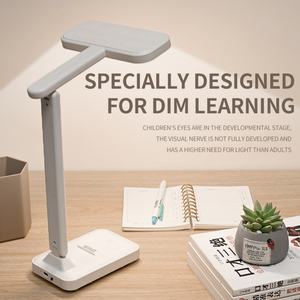 Lámpara de Lectura Moderna de Lujo con USB para el Hogar, 3 Colores, Luz LED de Estudio con Intensidad Graduable, Lámpara de Escritorio Recargable Blanca para Oficina - Product Image 2