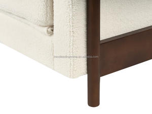 أريكة سرير فاخرة بتصميم عصري لغرفة المعيشة من PZCN HOME، غطاء قابل للإزالة، مقعدين، ذراعين خشبيين، قابلة للتحويل إلى سرير مع مرتبة - Product Image 4