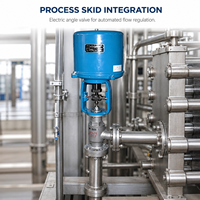 Vanne de régulation d'angle à 90 degrés à commande électrique pour la régulation de fluides industriels, solution de projet OEM personnalisée