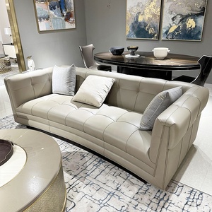 Ensemble de canapés sectionnels Chesterfield convertibles contemporains élégants 100% en cuir véritable de grain supérieur extensible salon un siège - Product Image 4