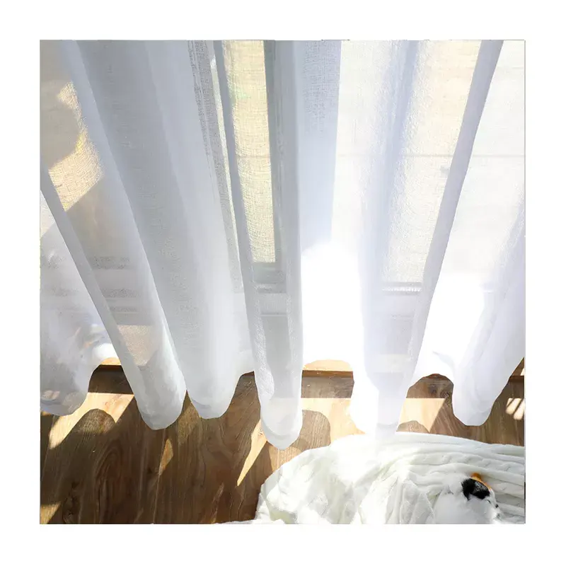 Innermor ultime tende trasparenti in tulle bianco solido per finestre per soggiorno tende trasparenti in Tulle moderno D
