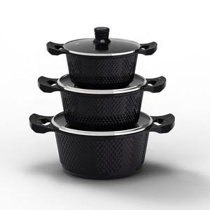 다이아몬드 다이캐스트 냄비 세트 10개, 대리석 코팅 냄비 세트 - Product Image 2