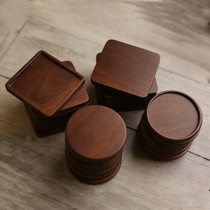 Posavasos de Lujo Cuadrado de Nogal Negro y Haya, Reutilizable, Grabado Personalizado, para Taza de Café, Regalo de Boda - Product Image 4