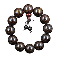 Bracelet en bois de Padauk africain vieilli, motif étoile dorée