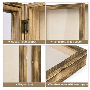 Cadre photo en bois rectangulaire, style rustique, en bois massif, boîte de présentation durable pour photos, médailles, spécimens - Product Image 2
