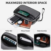 Sac bandoulière messager urbain en cuir PU circulaire pour homme, portable, durable, avec fermeture éclair