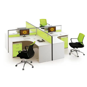 Nội thất văn phòng hiện đại Modular 2 4 6 cách bàn làm việc bằng gỗ Bàn máy tính văn phòng với ngăn kéo - Product Image 6