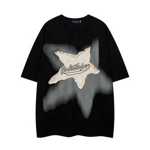 Men's Oversize Cotton <b>Tshirts</b> with Fancy <b>Star</b> Appliques Embroidery 100% Cotton Premium Quality - Product Image 3