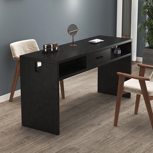 Table de manucure en bois, poste de travail de salon de style japonais avec tiroirs et supports pour lampe annulaire - Product Image 2