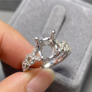 Anillo de Oro Blanco de 18K con Diseño de Espiral y Diamantes en los Hombros, Joyería Fina para Novias, Venta al por Mayor, Diamante Natural Certificado - Product Image 2
