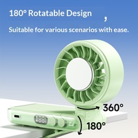 Ventilateur de réfrigération transfrontalier X11 2936, portable à haute vitesse, avec affichage numérique USB, pliable, à suspendre au cou, pour extérieur, petit modèle