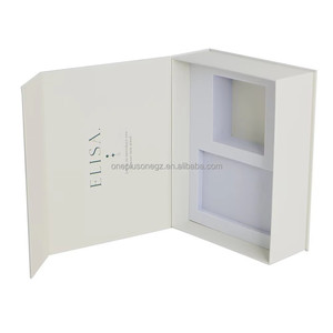 Custom <b>Book</b>-Shape Rigid Cardboard Gift Box with Fancy Magnetic Lid EVA Lining for Skin Care Serum Face Cream Embossed Printing - Product Image 6