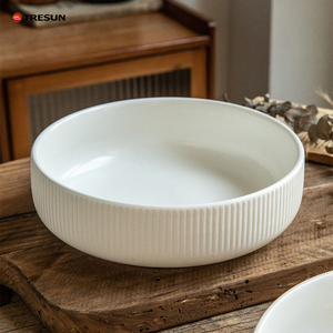 Cuenco de cerámica grande creativo para Fideos, juego de cuencos blancos simples para el hogar - Product Image 6