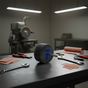 Disco Abrasivo de Tela con Solapa 30x30 mm, Grano 60, Eje de 6 mm para Pulir y Desbastar - Product Image 3