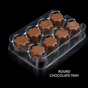 Custom 8 Holes Clear PET Blister <b>Tray</b> Food Grade <b>Plastic</b> Inner Insert <b>Tray</b> for Chocolate Candy Packaging - Product Image 1