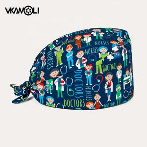 Gorros Quirúrgicos Estampados de Dibujos Animados para Hombres y Mujeres, Accesorios Médicos, Gorro de Enfermera, Gorro de Trabajo de Algodón - Product Image 2