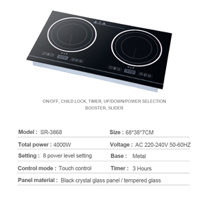 Bếp từ cao cấp 4000W, mặt bếp bằng thép không gỉ, hai bếp từ, bếp từ đôi, dành cho nhà bếp hiện đại - Product Image 3