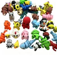 Sachets mystères d'animaux articulés imprimés en 3D, figurines miniatures à articulations flexibles, jouets surprise