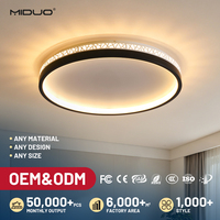 Plafonnier de haute qualité pour chambre à coucher, luminaires ronds, commande à distance via l'application Tuya, base en fer moderne, plafonnier LED