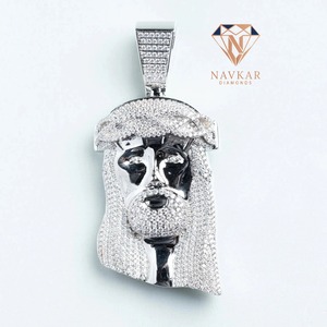 925 Silver Elegant Pendant Moissanite Diamond Pendant Necklace for Anniversary Available At Best Price - Product Image 2