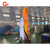 Lanzadera espacial inflable gigante para exteriores, modelo de nave espacial con luces LED para publicidad
