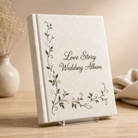 Album photo en tissu de lin brodé, cadeau de mariage, livre de souvenirs, broderie florale faite à la main, porte-images, scrapbooking