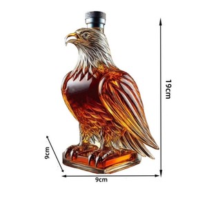 Carafe à liqueur en <span class=keywords><strong>verre</strong></span> en forme d'aigle artistique 350 ml, bouteille à vin soufflée à la main avec motif de faucon pour whisky, brandy et accessoires de bar - Product Image 5