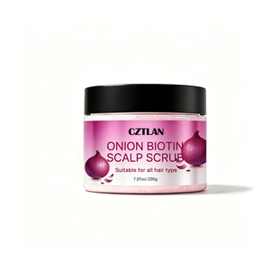Gommage au sel exfoliant pour le cuir chevelu à l'oignon rouge et à la biotine, nourrissant les follicules pileux et fortifiant les racines, shampoing exfoliant pour le cuir chevelu en gros - Product Image 1