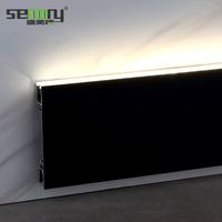 Profilé de plinthe LED en aluminium lumineux pour carrelage d'hôtel, avec éclairage de contour haut et bas