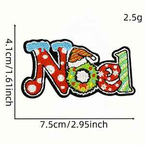 Petits patchs brodés en tissu pour Noël, motifs Père Noël, rennes, sapins, bonbons, pour loisirs créatifs, vêtements, sacs, chapeaux, OEM - Product Image 3