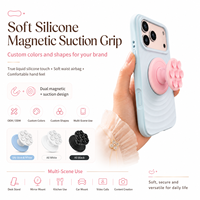 Pegangan Ponsel Magnetik Silikon Custom OEM ODM Logo Grosir Hands Free Mirror Mount untuk Smartphone
