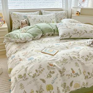 2025 nuovo Set di trapunte in lana di cotone di qualità dormitorio con cartoni animati Kit da sette pezzi resistente all'acqua 300tc autunno - Product Image 1