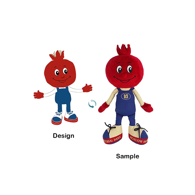 Fruit Red Pomegranate Design Soft Short Plush Animal Custom Soft Fabric Cute Design Stuffed Plush Toy