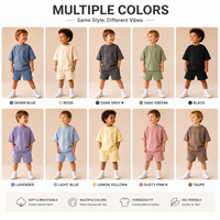 Ensemble 2 pièces d'été pour enfants : T-shirt oversize en coton à épaules tombantes et short – Vêtements pour bébés et jeunes enfants